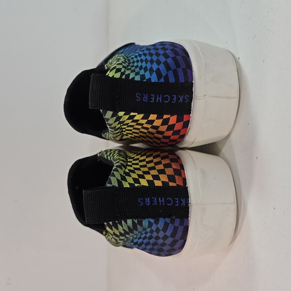 Skechers multicolor rainbow checkerboard Slip-On Sneakers - Picture 6 of 13